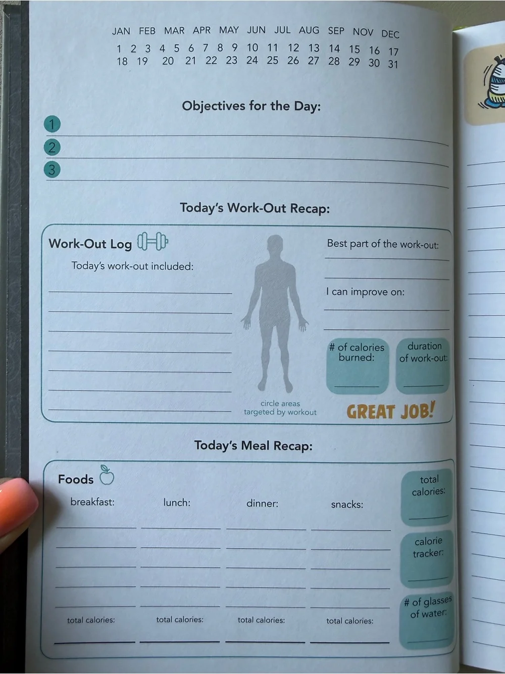 Guided Wellness Journal - Healthy Body Healthy Life - Gray & Neon Yellow
